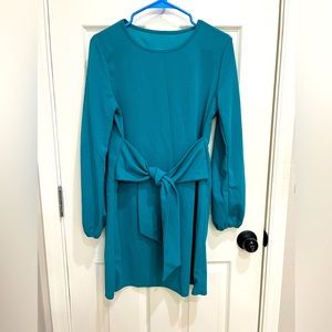 Teal tie dress